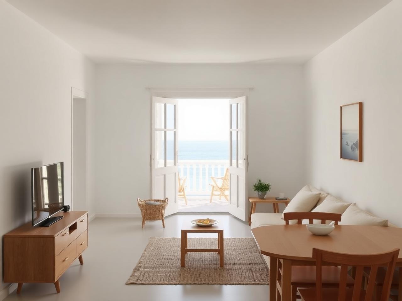 Apartment interior with balcony